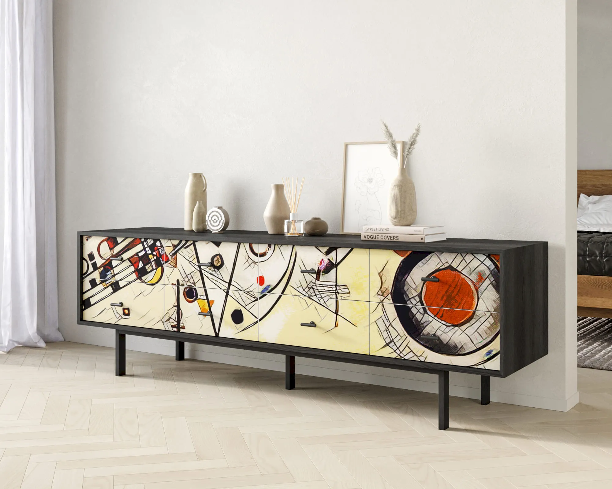заказать Комод с восемью ящиками "Эмерсон (Emerson)" by Kandinsky арт EM03/Print_01 в Москве заказать Комод с восемью ящиками "Эмерсон (Emerson)" by Kandinsky арт EM03/Print_01