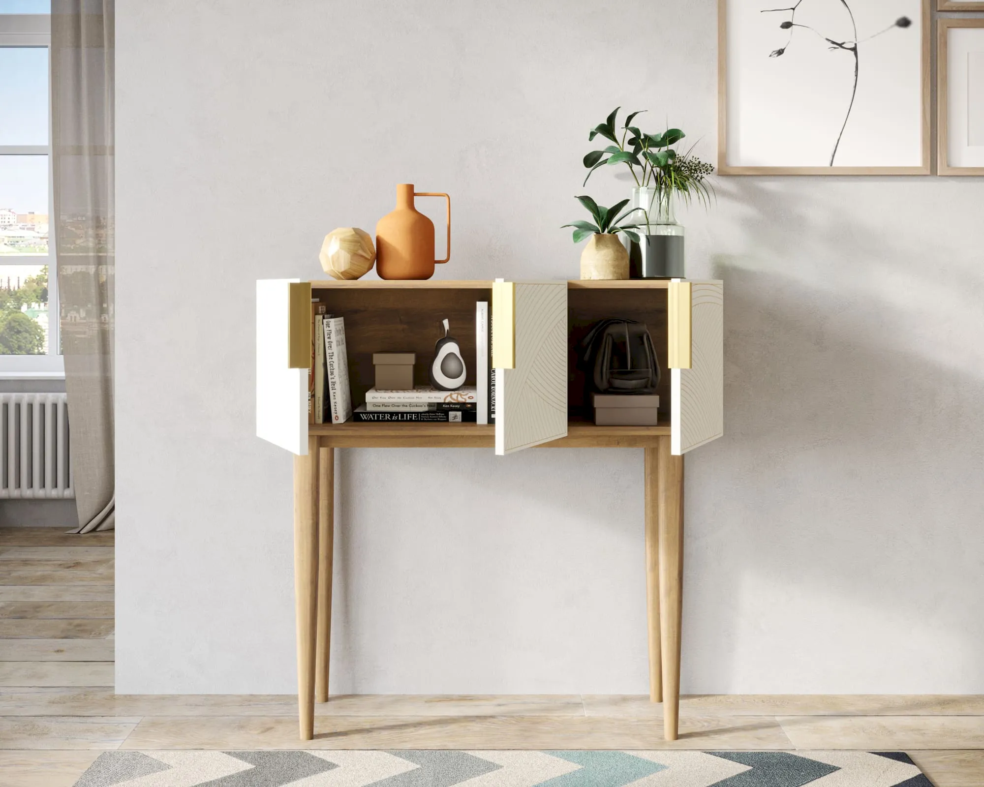 купить Консоль с тремя дверками "Лайн (Line)" LN15/GR1/beige в Москве купить Консоль с тремя дверками "Лайн (Line)" LN15/GR1/beige
