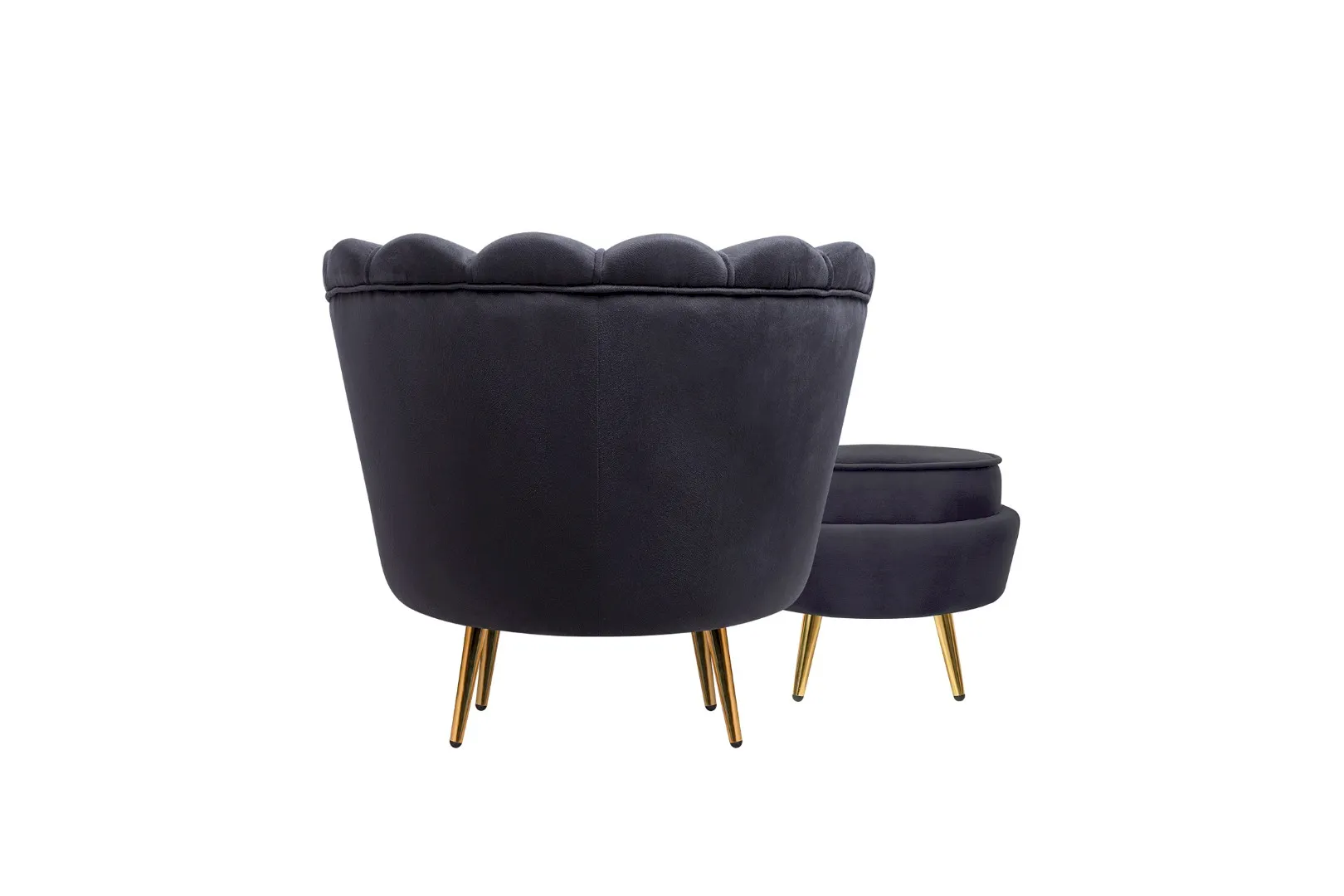заказать Кресло с пуфом ракушка Pearl Black