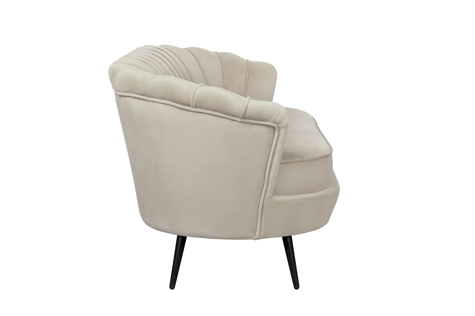 заказать Диван ракушка для гостиниц Pearl Triple Taupe на черных ножках