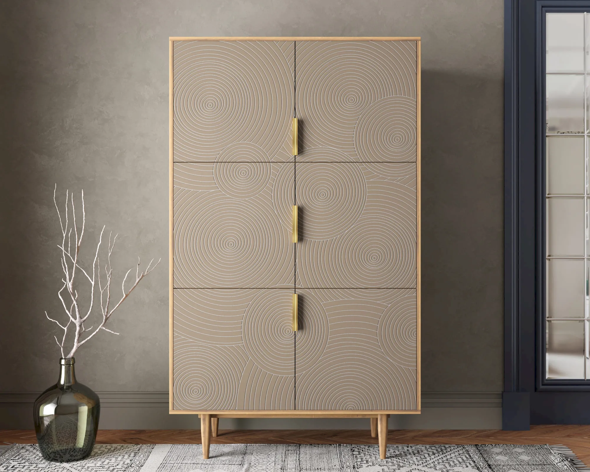 Большой комод с шестью дверками "Лайн (Line)" R20/beige в интернет-магазине в Москве Большой комод с шестью дверками "Лайн (Line)" R20/beige в интернет-магазине