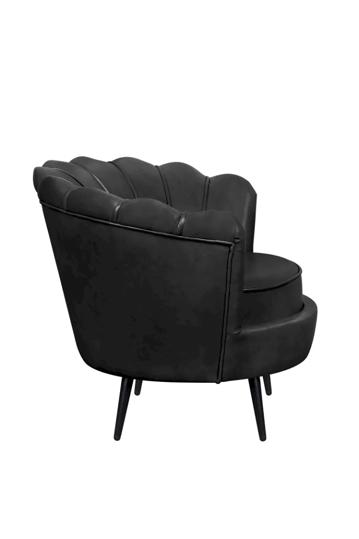 заказать Низкое кресло ракушка Pearl Black V2 на черных ножках в Москве заказать Низкое кресло ракушка Pearl Black V2 на черных ножках