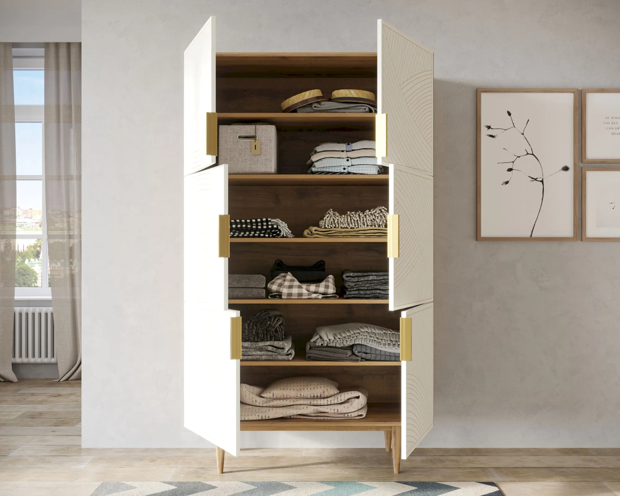 купить Большой комод с шестью дверками "Лайн (Line)" LN04/GR1/beige в Москве купить Большой комод с шестью дверками "Лайн (Line)" LN04/GR1/beige