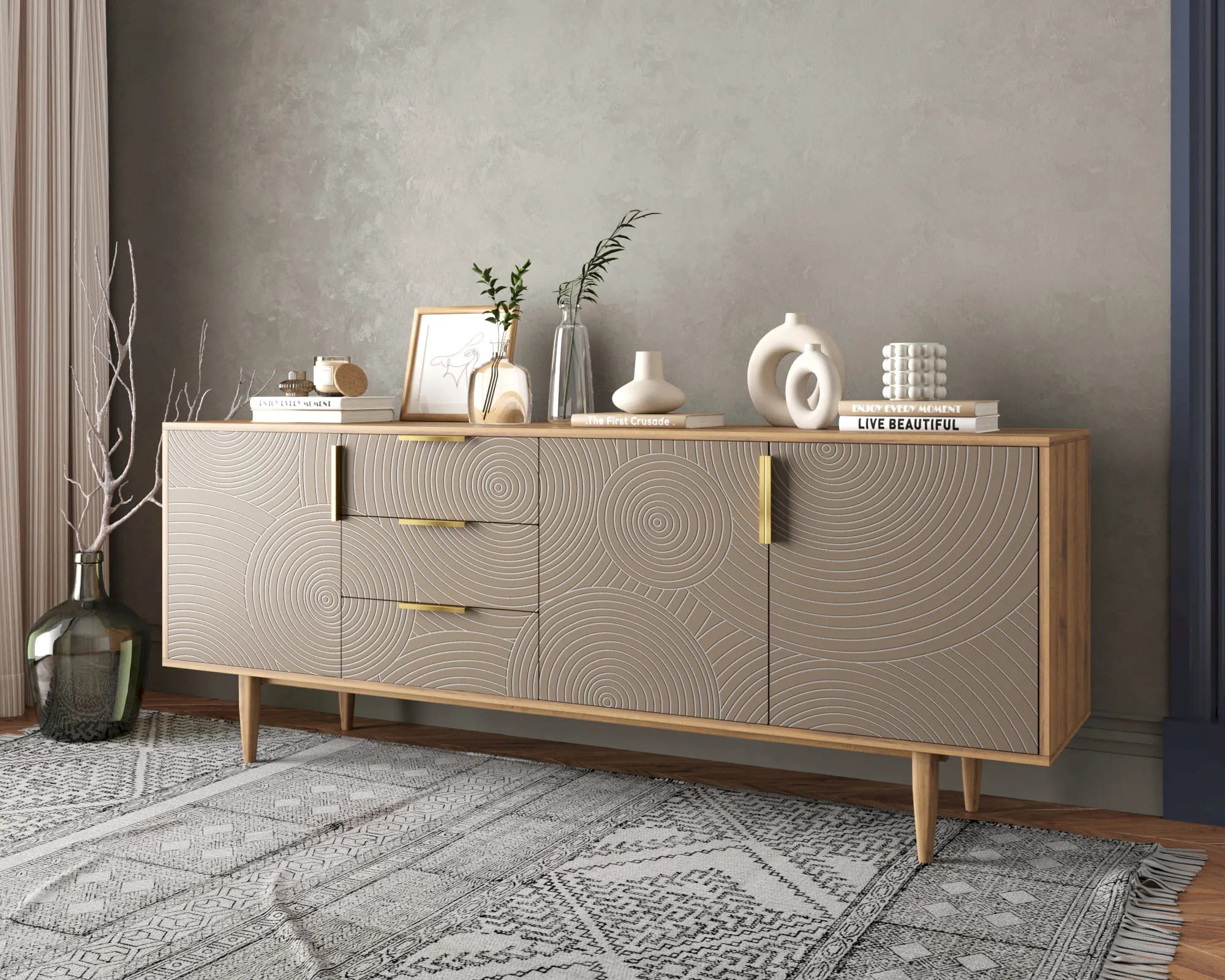 заказать Комод "Лайн (Line)" удлиненный R25/beige в Москве заказать Комод "Лайн (Line)" удлиненный R25/beige