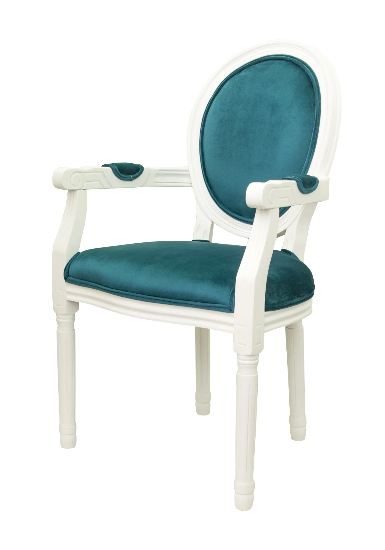 Мягкий стул с подлокотниками Volker Arm Blue and White в интернет-магазине в Москве Мягкий стул с подлокотниками Volker Arm Blue and White в интернет-магазине