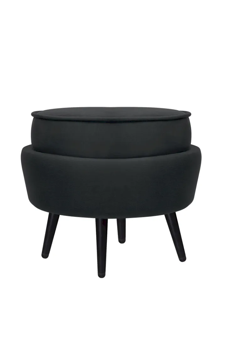 купить Пуф Pearl Adorn Black на черных ножках в Москве купить Пуф Pearl Adorn Black на черных ножках
