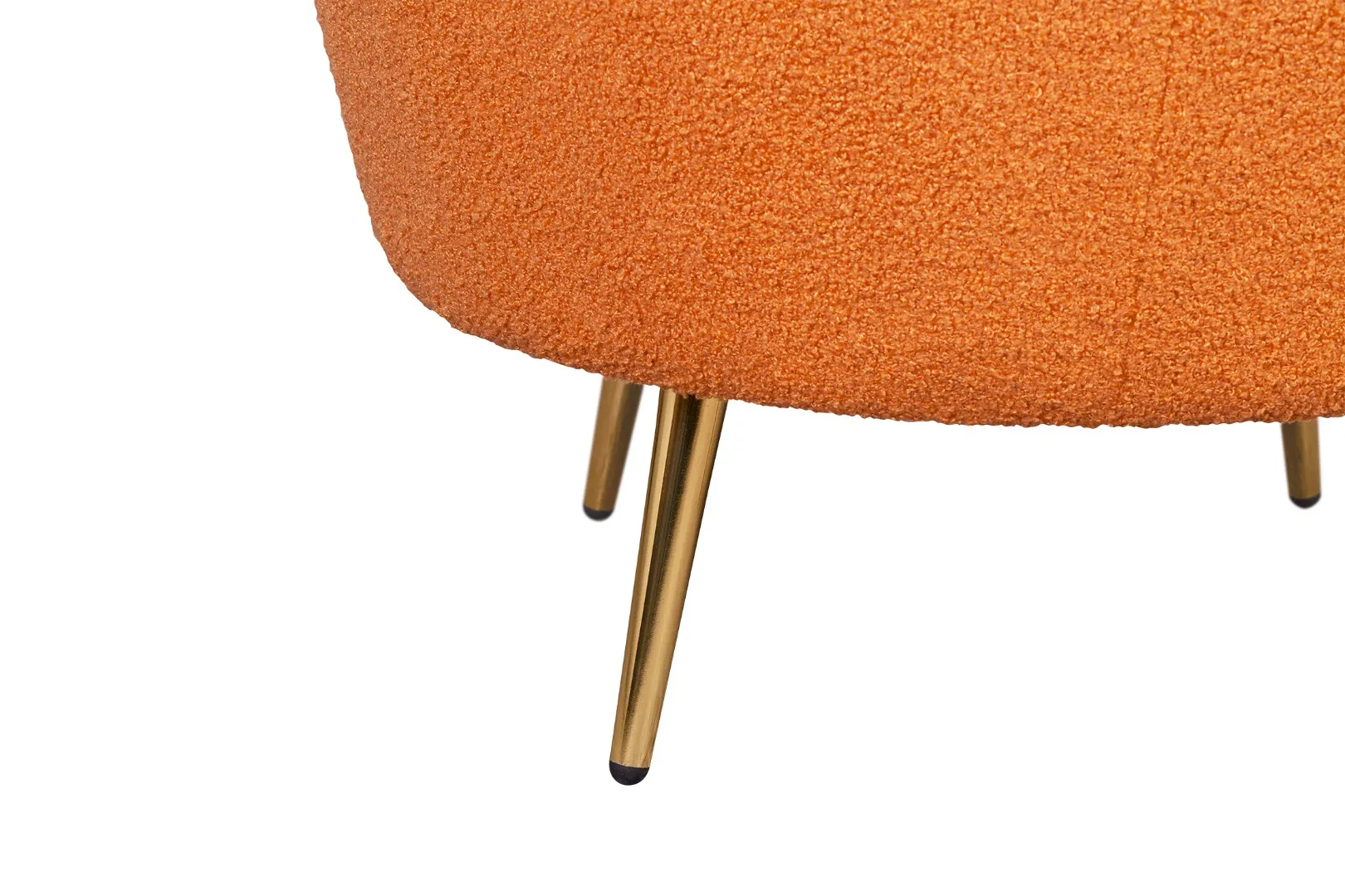 фото Низкое кресло ракушка Pearl Orange Boucle в интерьере в Москве фото Низкое кресло ракушка Pearl Orange Boucle в интерьере