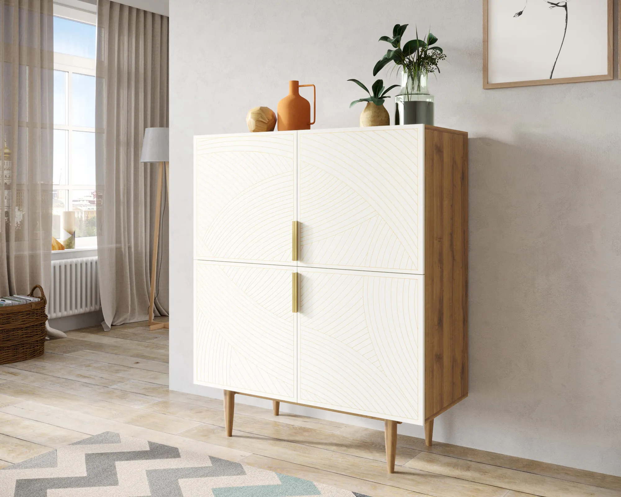заказать Большой комод с четырьмя дверками "Лайн (Line)" LN03/GR1/beige в Москве заказать Большой комод с четырьмя дверками "Лайн (Line)" LN03/GR1/beige