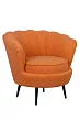Низкое кресло ракушка Pearl Orange Boucle на черных ножках №1