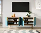 Комод под TV с четыремя дверками "Лайн (Line)" LN06/GR1/blue №1