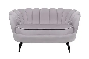 стильный Диван ракушка Pearl Double Grey на черных ножках