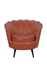 купить стильное Низкое кресло ракушка Pearl Brown на черных ножках