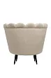 Низкое кресло ракушка Pearl Taupe на черных ножках №3