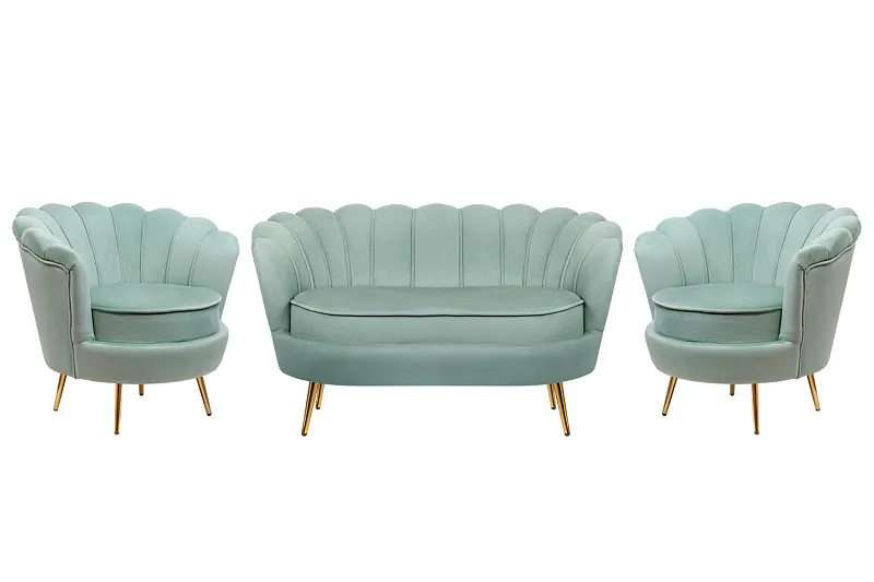 Комплект кресел и дивана ракушка Pearl Double Green в Москве Комплект кресел и дивана ракушка Pearl Double Green