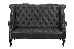 купить стильный Кожаный дизайнерский диван лофт Royal Sofa Black в интернет-магазине
