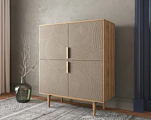 красивые Большой комод с четырьмя дверками "Лайн (Line)" R19/beige