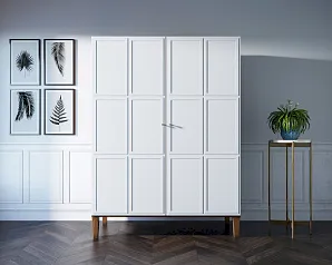 фото Шкаф "Андерсен (Andersen)" широкий двухстворчатый арт AN27WH