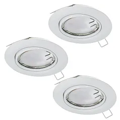 красивые 94406 Комплект светодиодных встраиваемых светильников PENETO, 3x5W (GU10), ?87, сталь, белый