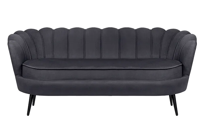 Диван ракушка для гостиниц Pearl Triple Black на черных ножках в Москве Диван ракушка для гостиниц Pearl Triple Black на черных ножках