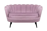 Дизайнерский двухместный диван Pearl Double Pink на черных ножках №0