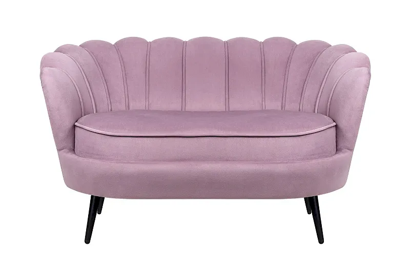 Дизайнерский двухместный диван Pearl Double Pink на черных ножках в Москве Дизайнерский двухместный диван Pearl Double Pink на черных ножках