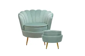 купить стильное Кресло с пуфом ракушка Pearl Green