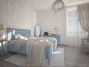 Комплект спальни "Leontina" в голубом цвете арт 0004