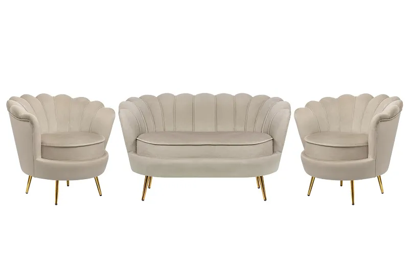 Комплект кресел и дивана ракушка Pearl Double Taupe в Москве Комплект кресел и дивана ракушка Pearl Double Taupe