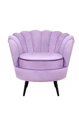 купить Низкое кресло ракушка Pearl Purple на черных ножках в интернет-магазине