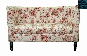 Диван прованс Rose Flower синий в интерьере