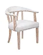 Мягкий стул с подлокотниками Tanner White Leather №1