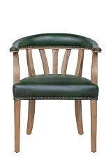 Мягкий стул с подлокотниками Tanner Green Leather на заказ в интернет-магазине