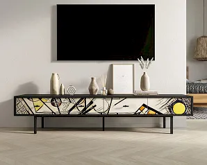 Комод с четырьмя ящиками под TV "Эмерсон (Emerson)" by Kandinsky арт EM06/Print_01 в интернет-магазине