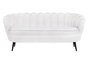 стильный Диван ракушка для гостиниц Pearl Triple Boucle на черных ножках