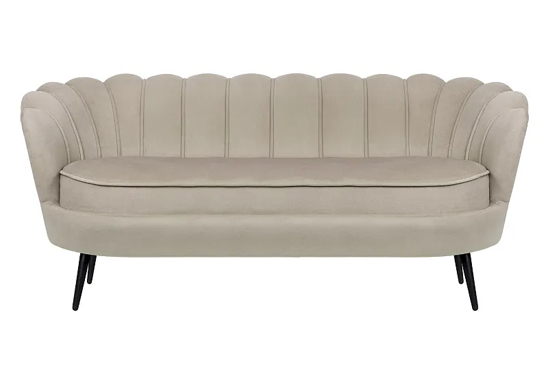 Диван ракушка для гостиниц Pearl Triple Taupe на черных ножках