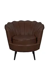 Низкое кресло ракушка Pearl Brown V2 на черных ножках на заказ