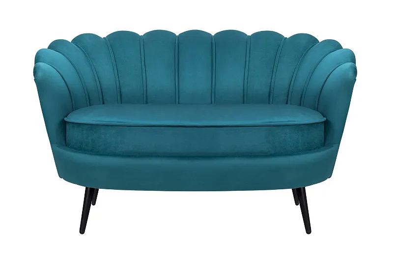 Диван ракушка Pearl Double Marine Velvet на черных ножках в Москве Диван ракушка Pearl Double Marine Velvet на черных ножках