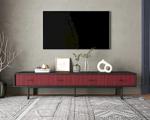 Комод с четырьмя ящиками под TV "Эмерсон (Emerson)" арт EM06/red/L в интернет-магазине