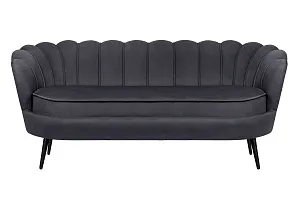 фото Диван ракушка для гостиниц Pearl Triple Black на черных ножках