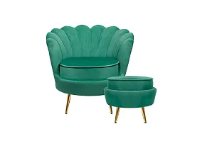 Кресло с пуфом ракушка Pearl Green V2 на заказ