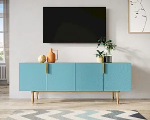 купить стильный Комод под TV с четыремя дверками "Лайн (Line)" LN06/GR1/blue в интернет-магазине