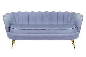 Трехместный диван ракушка для гостиниц Pearl Triple Blue на заказ