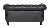 Диван из черной кожи Chesterfield Black Leather 2S №3