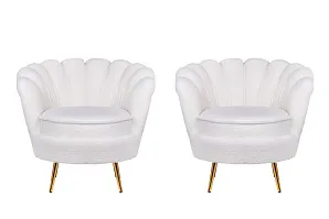 заказать стильное Комплект кресел ракушка Pearl White Boucle