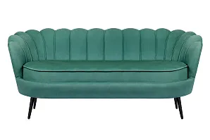 фото Диван ракушка для гостиниц Pearl Triple Green V2 на черных ножках