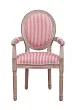Мягкий стул с подлокотниками Volker Arm Pink Pinstripe №0