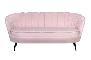 стильный Дизайнерский диван Pearl Triple Pink на черных ножках