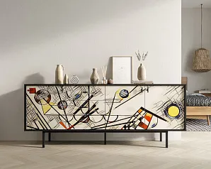 купить стильные Комод с тремя дверками и тремя ящиками "Эмерсон (Emerson)" by Kandinsky арт EM07/Print_01 в интернет-магазине
