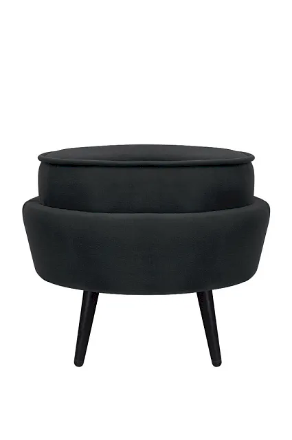 Пуф Pearl Adorn Black на черных ножках в Москве Пуф Pearl Adorn Black на черных ножках