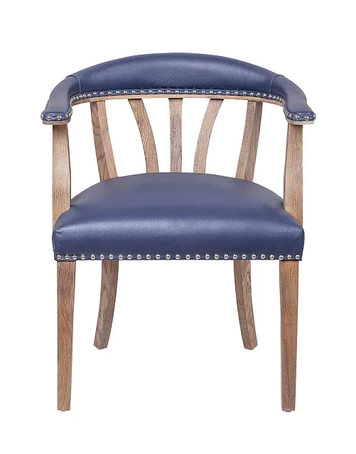 Мягкий стул с подлокотниками Tanner Blue Leather в Москве Мягкий стул с подлокотниками Tanner Blue Leather